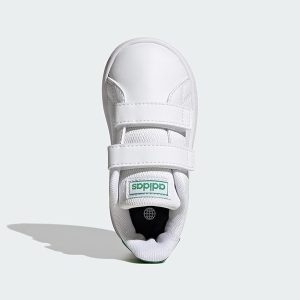 chaussure_garcon3.2 adidas Kids' Chaussure à Double Bande Auto-agrippante Advantage Lifestyle Court, Blanc