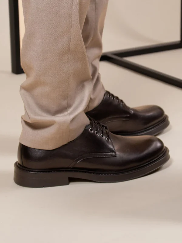 Derbies gomme cuir noir