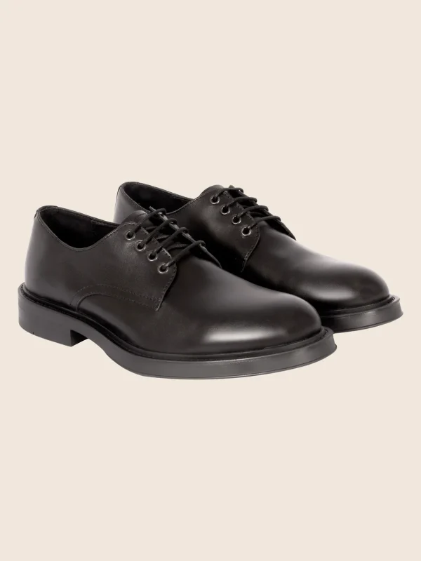 Derbies gomme cuir noir